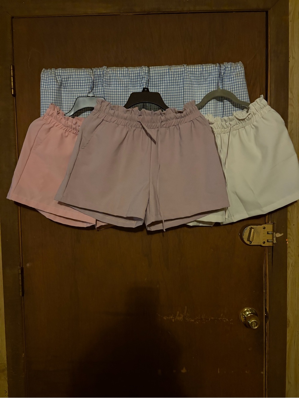 3 Pairs of Women's Elastic Waist Pull-On Shorts - Pink, Khaki, and Cream